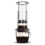 AeroPress Clear Coffee Press – 3 in 1 brew method combines French Press, Pourover, Espresso - Full bodied coffee without grit or bitterness - Small portable coffee maker for camping & travel