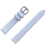 13mm White Classic Thin Leather Watch Band Calfskin Replacement Strap for Ladies