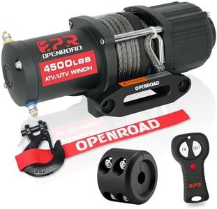 OPENROAD 4500 lb ATV/UTV Winch,Waterproof IP67 Electric Winch with 1/4"×50' Synthetic Rope,Wireless Remote and Winch Stopper (4500lb Without Mounting Plate)