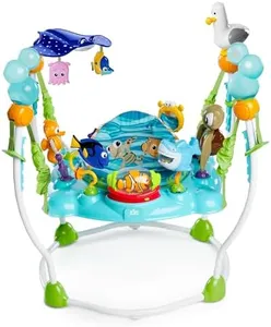 Bright Starts Disney Baby Finding Nemo Sea of Activities Baby Activity Center Jumper with Interactive Toys, Lights, Songs & Sounds, 6-12 Months (Blue)