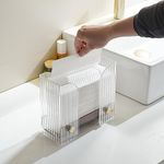 Acrylic Napkin Holder for Table: Countertop Paper Towel Holder Dispenser Clear Storage Holder for Kitchen or Bathroom Use for Multifold, C Fold, Trifold, Z Fold Hand Towel Napkins - Wave Design