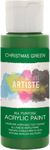 Artiste Acrylic Paint 59ml 2Oz Christmas Green, Quick-Drying Professional Art, Craft and Hobby Artists Paint, Vibrant Colour, Water-Based Paints Cover All Surfaces with Ease, Ideal for Travel Artists