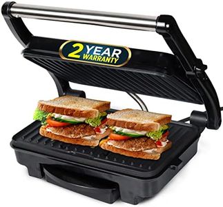 iBELL SM501 Sandwich Maker, 1500 Watt, Panini Maker Grill With Floating Hinges, Silver