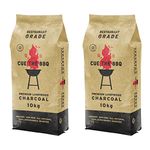 CUE THE BBQ 20kgs of Premium Restaurant Grade Hardwood Lumpwood Charcoal, Low smoke, Long & Clean burn. Sustainably sourced. Grilling, BBQ & Smoking (2 x 10kg bags). Charitable Cause. South African