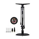 Bike Floor Pump with Gauge,GOBKO Floor Bicycle Pump with Both Presta and Schrader Bicycle Pumps Valves High Pressure 160Psi Multi-purpose Portable Air Pump for Road Bike MTB Sports balls