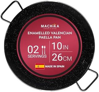 Machika Enamel Paella Pan | Paella Pan | Skillet for Paella and Rice Recipes | Perfect for Indoor & Outdoors | Easy Cleaning | Rust Proof Coating | 2 Servings | 10 inches |