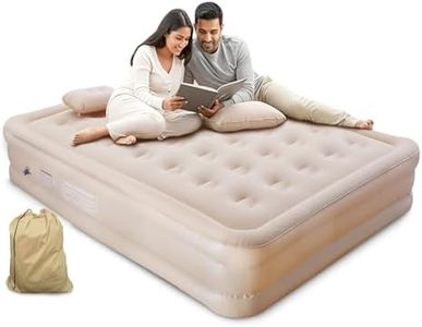 Robustt Air Bed, Inflatable Mattress W/Built-in Electric Pump (200 x 150 x 40 cms) Double Queen Size 3 Mins Quick Self-Inflation Blow Up Bed, Guest Air Mattress for Home Travel