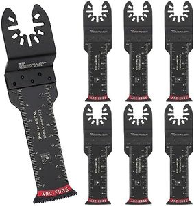 Vearter 31mm Bi-Metal Oscillating Saw Blade 7PCS/Set, Extra Long Universal Multi-Tool Blade Kit Curved Edge Precision Cutting for Metal, Nailed Wood, Drywall, PVC