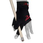 Longoni Black Fire 2.0 Billiard Pool CUE Glove - for Left or Right Hand - Black (X-Large, for Left Hand (Right-Handed Player))