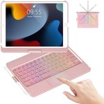 GAOJIE Keyboard Case for iPad 10th Generation Case with Keyboard 360° Rotatable Bluetooth Keyboard Case with Trackpad for iPad 10th Generation(A2757/A2777/A2696) 10.2" 2022,7 Backlit,UK Layout