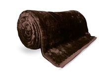 Bear&Panda Cosy Faux Fur Mink Throw Blankets Silver Grey Travel Size - Super Soft Fluffy Warm Solid Bed Throws for Sofas Blanket 150x200cm Flannel Fleece (Chocolate, Double 150 x 200 cm)