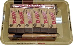 Raw King Size Slim Bundle - 320 King Size Slim Classic Rolling Papers, 300 Raw Rolling Tips, 110mm Raw Rolling Machine and Raw Rolling Mini Tray