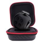 PILPOC theFube Kids and Adult Fidget Toy with 6 Sides - Handy Fidgeting Toys - Fidget for Anxiety and Stress Relief - Audible/Silent Fidget Toys for ADHD, ADD, with Carry Case (Black)