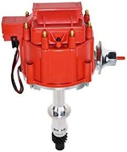 A-Team Performance HEI Complete Distributor 65K Coil Compatible with Small Block SB and Big Block BB Pontiac 301 326 350 389 400 421 428 455 One Wire Installation Red Cap