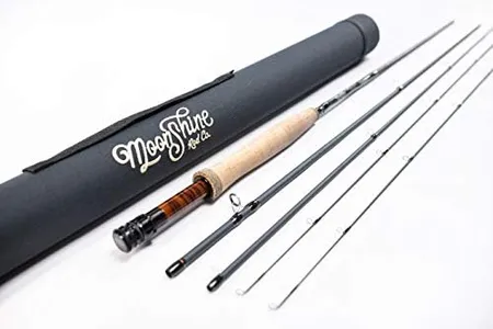 Moonshine Rod Co. Fly Fishing Rod with Carrying Case and Extra Rod Tip Section Fast Action, The Vesper, 12wt, 9'