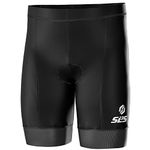 SLS3 Triathlon Shorts Mens - FRT Padded Tri Shorts - Mens Triathlon Shorts - Swim Bike Run - 8" Triathalon Shorts, 4 Pockets (Jet Black, Large)