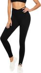 we fleece V Cross Waist Leggings for Women-Womens Crossover Leggings Running Tummy Control Yoga Pants