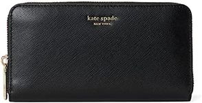 Kate Spade New York Spencer Zip Around Continental Leather Wallet Black One Size