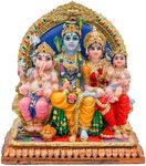 alikiki Full Shiva Family Statue - 5.1Inch Murti Shiva Family Diwali Gift Pooja Item Puja Gifts for Indian Friends Man Woman Family Home Temple Office Mandir Altar Shine Yoga Studio Meditation Room