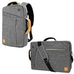 Vangoddy LAPLEA042 Gray Messenger Breifcase Backpack 3 in 1 for 17.3" Laptop