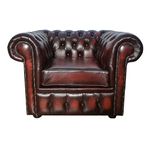 Chesterfield Antique Oxblood Red 100% Genuine Leather Club Armchair