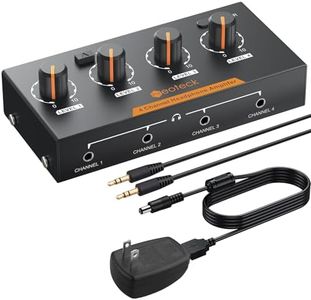 Neoteck 4 Channel Stereo Headphone Amplifier with Volume Control 4 Channel Audio Mono/Stereo Amplifier in Metal with 3.5mm Audio Cable Suitable for Recordings/Mixing/Musical Practices