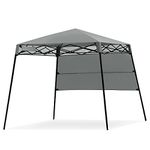 DORTALA 7x7FT Slant Leg Pop-up Canopy, Outdoor Tent for Sun Protection, Portable and Lightweight Shelter w/Backpack for Camping, Party, Barbeque, in Garden, Patio, Beach, Gray