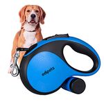 Edipets, Retractable Dog Lead, Extendable Dog Lead, 3, 5 and 8 Metres Long Flexible Tape for Training and Walking, for Small, Medium and Large Dogs (8 Metres, Blue/Grey)