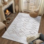 jinchan Area Rug 3x5 Entryway Taupe Modern Rug Soft Rug Kitchen Indoor Mat Geometric Print Floor Cover Thin Carpet Doormat Non Slip for Bathroom Bedroom Dining Room Living Room