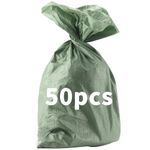 50 PCS Empty Sandbags for Flooding, YUENPUN 17.7 x 29.5 Inch Green Sandbags, Heavy Duty Plastic Bags for Sand, Sand Bags Without Sand for Flooding Hurricane Protection Emergency Supplies