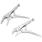 2Pcs Ground Mouth Straight, Small Vice Grips Vice Grip Set Jaw Lock Clamp Locking Pliers Set Hand Tools