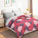 BSB HOME Cotton 150 GSM Machine Quilted Reversible Double Bed Ac Blanket Or Comforter for Summer- White and Grey