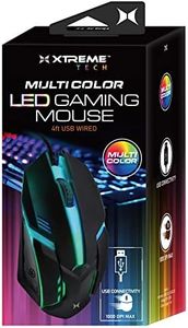 Xtreme Multicolor LED Gaming Mouse, Color Fade Lighting Effect, 1000 Max DPI, Scroll Wheel, Fast and Easy Installation to Your Computer’s USB Port