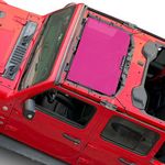Shadeidea JL JT Sun Shade Top Roof Compatible with Jeep Wrangler JLU 2&4 Door Gladiator JT Sunshade Mesh Sunroof for Jeep Wrangler, Innovated Design 2018-Current, 10 Year Warranty, Front, Pink