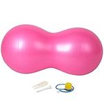 Peanut Balance Ball,Peanut Fitness Ball,Yoga Exercise Ball,Peanut Stability Ball for Kids Therapy, Labor Birthing, Back Pain Relief, Muscle Tension, Core Strength (Pink, 23x12 inch (60x30cm))