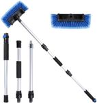 NAVAPAL 54" Car Wash Brush with Long Handle, Flow-Thru Soft Bristle Car Washing Brush with Extendable Handle and Hose Attachment for Car, RV, SUV, Truck, Boat, House Siding, Solar Panels, Blue