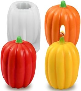 ZQYSING Pumpkin Candle Mold, 3D Halloween Silicone Molds for Candles Wax Soap Plaster Clay Epoxy Resin Casting, Fall Theme Silicone Mold for Thanksgiving Home Decor 06