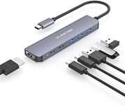 LENTION 6 in 1 USB C Hub, USB C Multiport Dongle with 4K HDMI, USB C Data Port, 3 USB 3.0, 100W PD Compatible iPhone 15 Series, New MacBook Pro/Mac Air, iPad, More Type C Devices (CE35s, Space Grey)