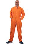 Ann Arbor T-shirt Co. Prisoner Jumpsuit | Orange Prison Inmate Halloween Costume Unisex Jail Criminal - Orange - XS