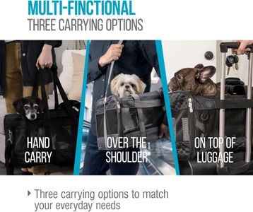 Sherpa Deluxe Travel Pet Carrier, Airline Approved – Small, Black Lattice