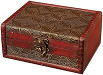 JOONOR Treasure Box, Wooden Treasure Chest - Home Decorative Treasure Box for Trinkets,Taro Cards,Gifts and Home Decor, Home Decoration, Wooden Keepsake Treasure Chest Trinket Box(Small)