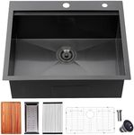 25 Inch Black kitchen Sink Drop in 