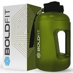 Boldfit Gym Gallon Bottle for Men 2.5 Litre Water bottle for Gym Workout Motivational Sipper Bottle for Adults, Fitness for Men and Women - Army green (Plastic)