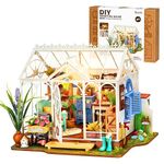 Rolife DIY Miniature House Kit for Adults, Easy Assemble Mini Greenhouse Dollhouse Building Model Sets, Tiny Wooden Garden House Hobby Crafts as Unique Gift Ideas or Home Decor
