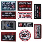 10 Pieces Service Dog K9 Please Don't Pet Me in Training No Touch Full Embroidered Badge Emblem Patch for Service Dogs Harness Vest Clothes