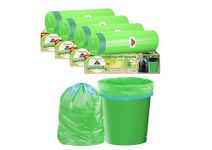 Shalimar Premium Drawstring Garbage Bags Size 24 X 32 Inches (Large) 60 Bags (4 rolls) Dustbin Bag/Trash Bag - Green Color