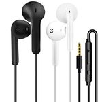 2 Pack Earphones Wired In-Ear Headphones Wired Earbuds 3.5mm Jack Noise Isolating Headset With Microphone remote contro Noise Isolating Compatible with iPhone Samsung HuaWei Android Tablets Laptops