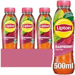 Lipton Ice Tea Raspberry Still Soft Drink 500ml, (Pack of 12)