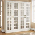 Tribesigns Tall Shoe Cabinet Set of 2, 8-Tier Shoe Storage with Adjustable Shelves, Modern Shoe Organizer Shoe Rack Cabinet for Entryway, Hallway, Closet, Living Room, White