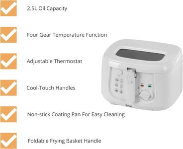 Swan 2.5L Deep Fat Fryer – Stainless Steel Electric Home Cooker